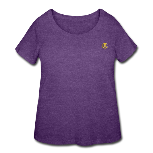 Women’s Curvy T-Shirt   WITH GOLD LOGO - heather purple