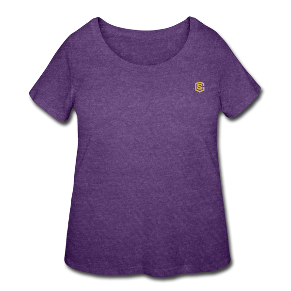 Women’s Curvy T-Shirt   WITH GOLD LOGO - heather purple