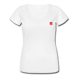 Women's Scoop Neck T-Shirt   WITH RED LOGO - white