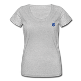 Women's Scoop Neck T-Shirt   WITH BLUE LOGO - heather gray