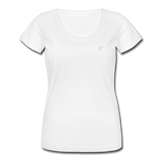 Women's Scoop Neck T-Shirt   WITH WHITE LOGO - white