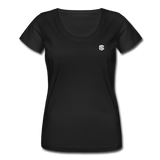 Women's Scoop Neck T-Shirt   WITH WHITE LOGO - black