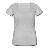 Women's Scoop Neck T-Shirt   WITH WHITE LOGO - heather gray