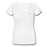 Women's Scoop Neck T-Shirt   WITH SILIVER LOGO - white