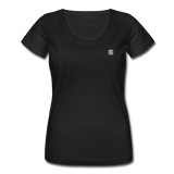 Women's Scoop Neck T-Shirt   WITH SILIVER LOGO - black