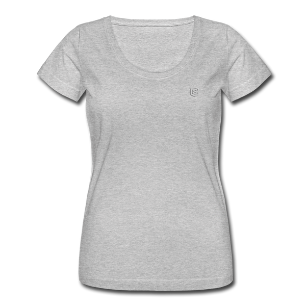 Women's Scoop Neck T-Shirt   WITH SILIVER LOGO - heather gray