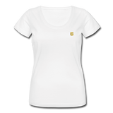 Women's Scoop Neck T-Shirt   WITH GOLD LOGO - white