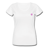 Women's Scoop Neck T-Shirt   WITH PINK LOGO - white