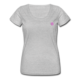 Women's Scoop Neck T-Shirt   WITH PINK LOGO - heather gray