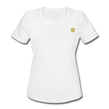 Women's Moisture Wicking Performance T-Shirt   WITH GOLD LOGO - white