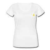 Women's Scoop Neck T-Shirt   WITH YELLOW LOGO - white