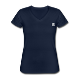 Women's V-Neck T-Shirt  WITH WHITE  LOGO - navy