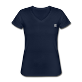 Women's V-Neck T-Shirt  WITH  SILIVER LOGO - navy