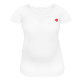 Women’s Maternity T-Shirt  WITH  RED LOGO - white