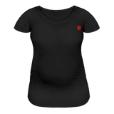 Women’s Maternity T-Shirt  WITH  RED LOGO - black