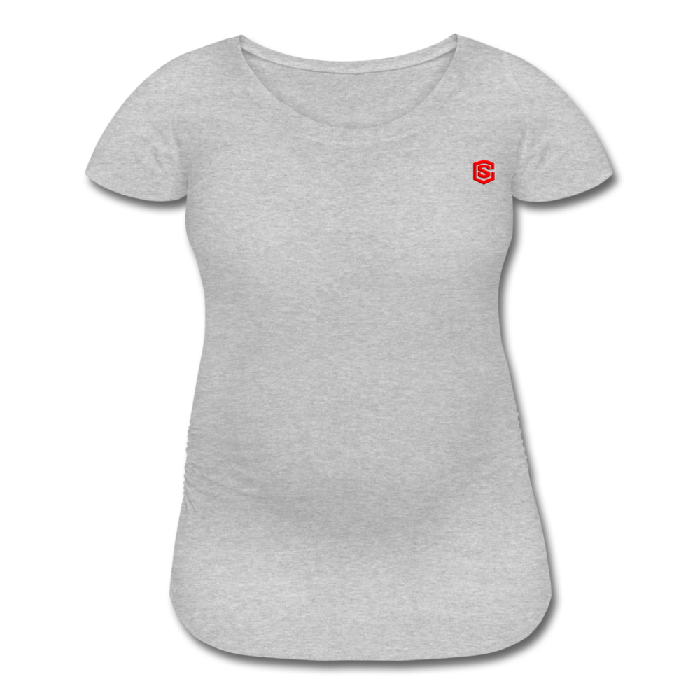 Women’s Maternity T-Shirt  WITH  RED LOGO - heather gray