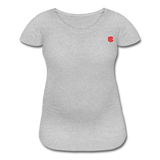 Women’s Maternity T-Shirt  WITH  RED LOGO - heather gray