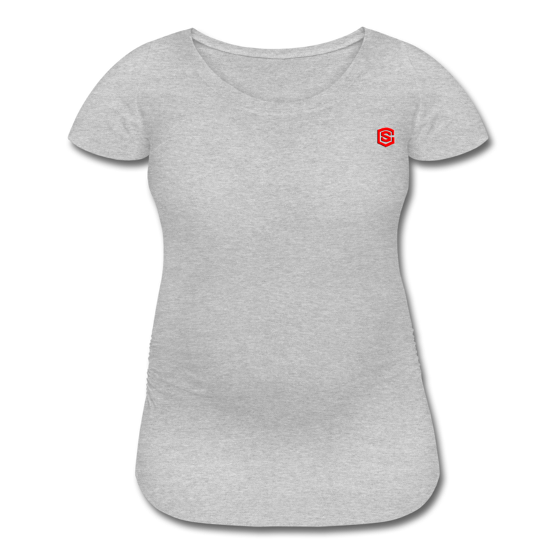 Women’s Maternity T-Shirt  WITH  RED LOGO - heather gray