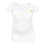 Women’s Maternity T-Shirt  WITH YELLOW  LOGO - white