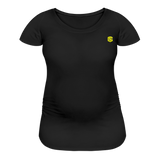 Women’s Maternity T-Shirt  WITH YELLOW  LOGO - black