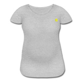 Women’s Maternity T-Shirt  WITH YELLOW  LOGO - heather gray