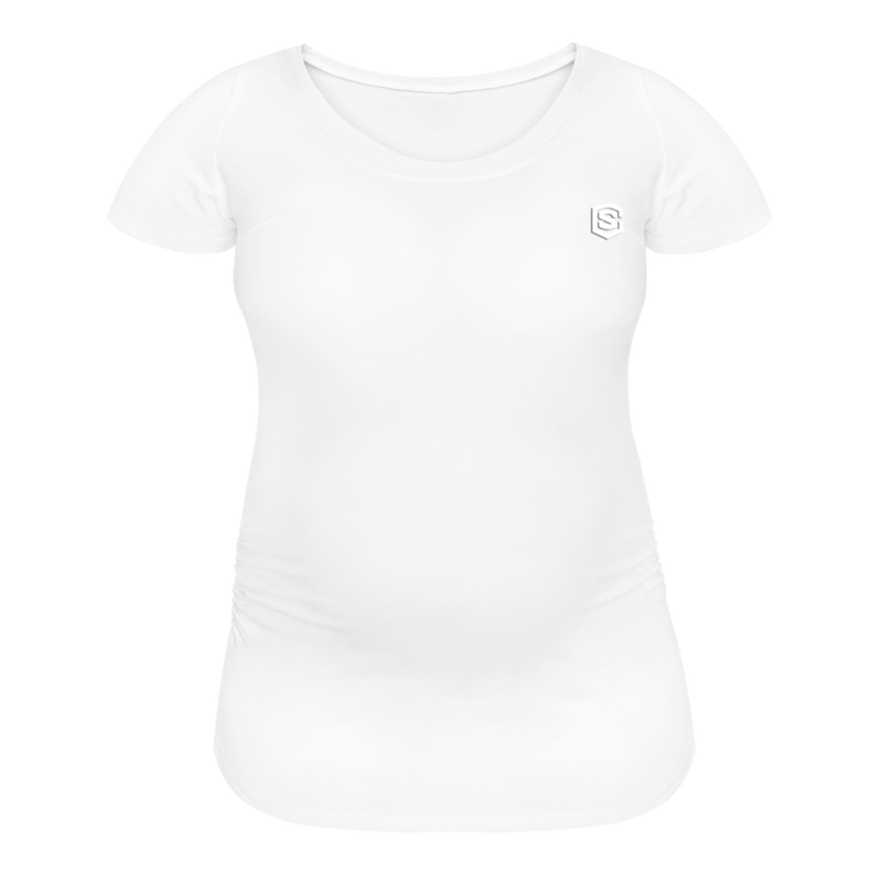 Women’s Maternity T-Shirt  WITH  WHITE LOGO - white