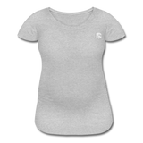 Women’s Maternity T-Shirt  WITH  WHITE LOGO - heather gray