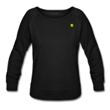 Women’s Crewneck Sweatshirt  WITH  YELLOW LOGO - black