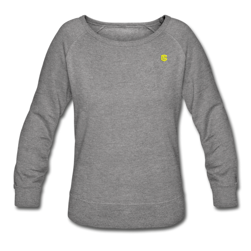 Women’s Crewneck Sweatshirt  WITH  YELLOW LOGO - heather gray