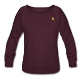 Women’s Crewneck Sweatshirt  WITH  YELLOW LOGO - plum