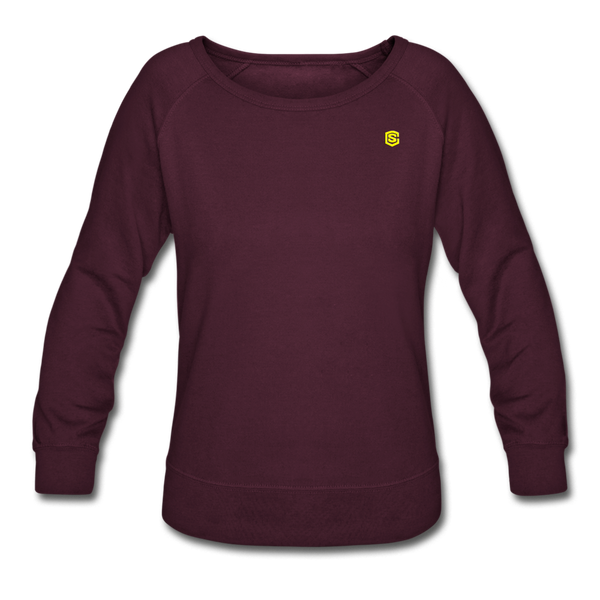 Women’s Crewneck Sweatshirt  WITH  YELLOW LOGO - plum