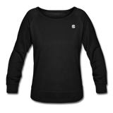 Women’s Crewneck Sweatshirt  WITH WHITE  LOGO - black