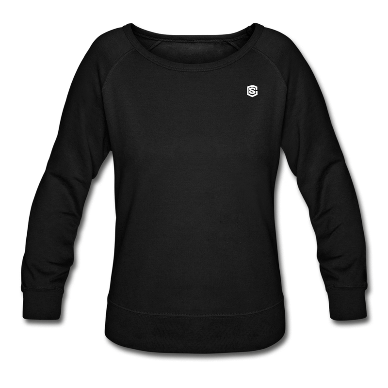 Women’s Crewneck Sweatshirt  WITH WHITE  LOGO - black