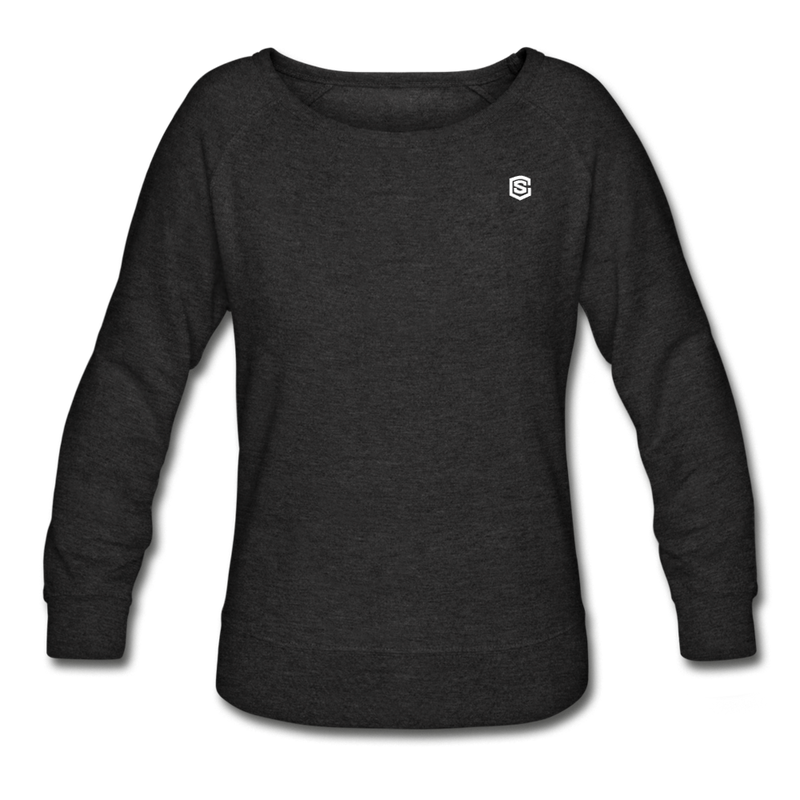 Women’s Crewneck Sweatshirt  WITH WHITE  LOGO - heather black