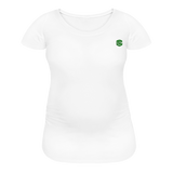 Women’s Maternity T-Shirt  WITH  GREEN LOGO - white