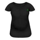 Women’s Maternity T-Shirt  WITH  GREEN LOGO - black