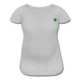 Women’s Maternity T-Shirt  WITH  GREEN LOGO - heather gray