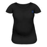 Women’s Maternity T-Shirt  WITH  BLUE LOGO - black