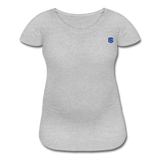 Women’s Maternity T-Shirt  WITH  BLUE LOGO - heather gray