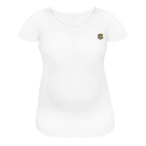 Women’s Maternity T-Shirt  WITH BROWN  LOGO - white