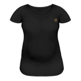 Women’s Maternity T-Shirt  WITH BROWN  LOGO - black