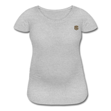 Women’s Maternity T-Shirt  WITH BROWN  LOGO - heather gray