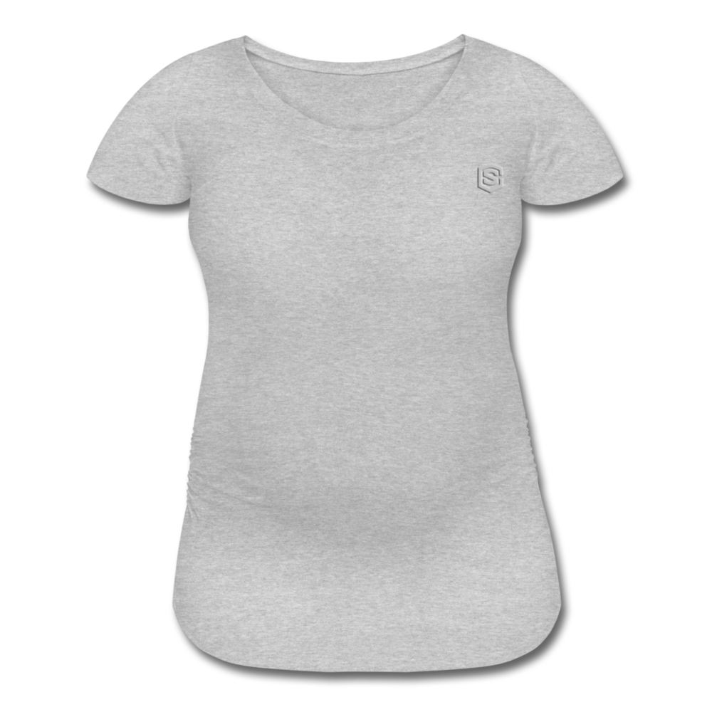 Women’s Maternity T-Shirt  WITH  SILIVER LOGO - heather gray