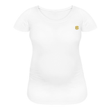 Women’s Maternity T-Shirt  WITH  GOLD LOGO - white