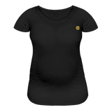 Women’s Maternity T-Shirt  WITH  GOLD LOGO - black