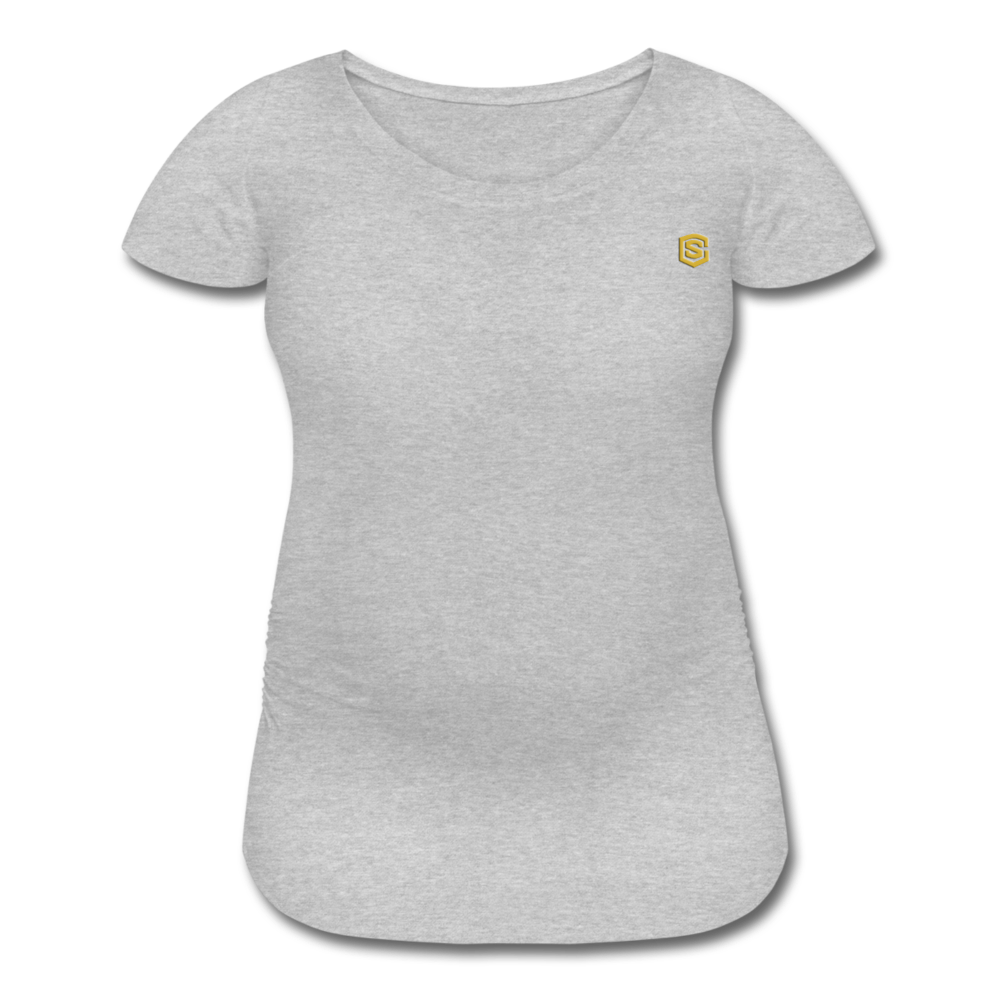 Women’s Maternity T-Shirt  WITH  GOLD LOGO - heather gray