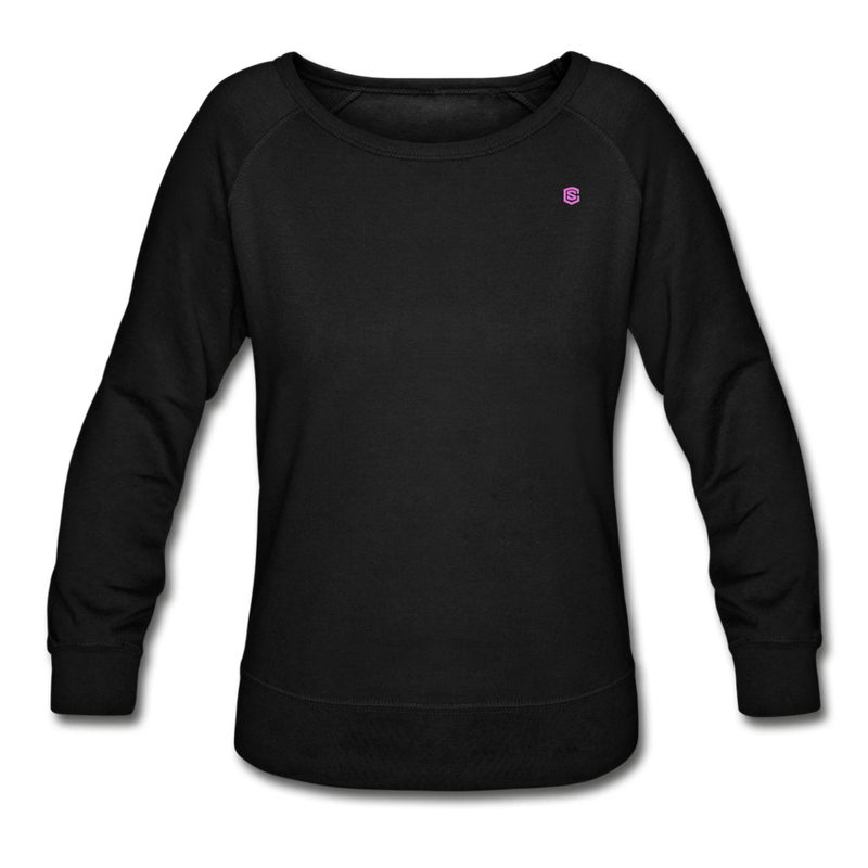 Women’s Crewneck Sweatshirt  WITH PINK  LOGO - black