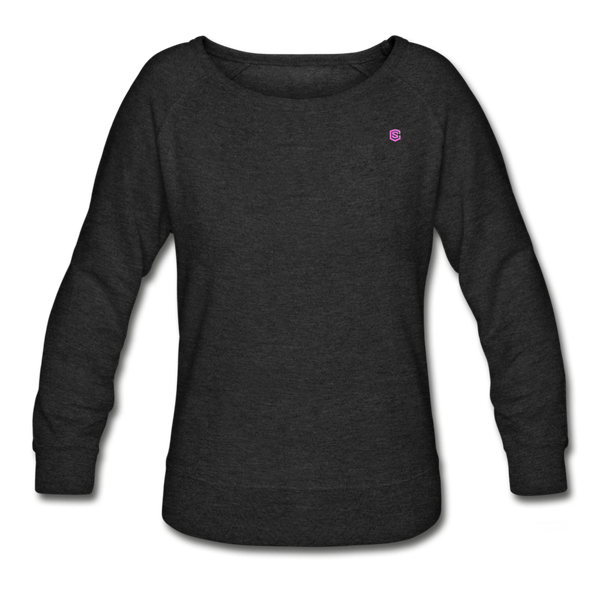 Women’s Crewneck Sweatshirt  WITH PINK  LOGO - heather black