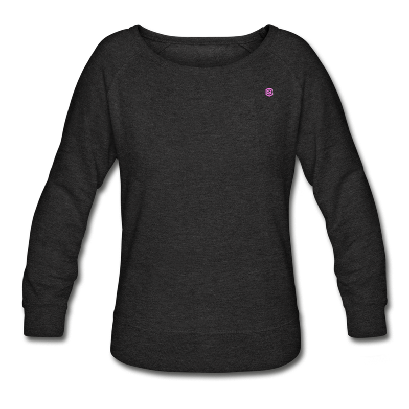 Women’s Crewneck Sweatshirt  WITH PINK  LOGO - heather black