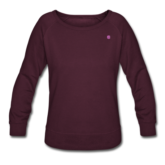 Women’s Crewneck Sweatshirt  WITH PINK  LOGO - plum